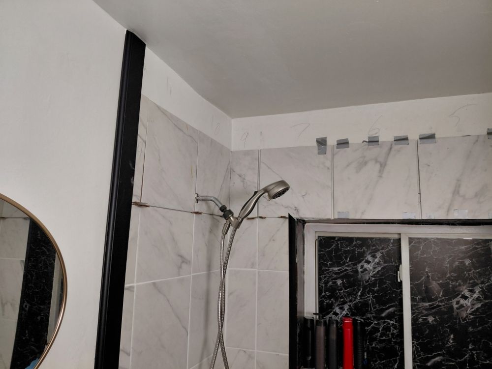 Second angle of Keeley Renovations shower tile work from the Yahoo and Yelp listing feed